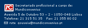 Secretariado Mundiconvenius - Contacto Email - rute_gouveia@mundiconvenius.pt